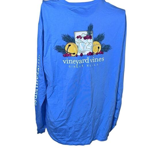 Vineyard Vines Mens Shirt Jingle winter Bells Long Sleeve Pocket Graphic Tee  Po - Picture 3 of 8